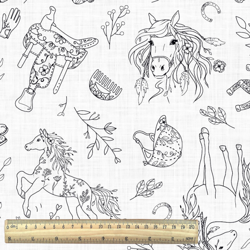 Printed Cotton GARANCE White / Black